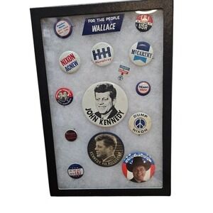 VTG Political Campaign Pin Lot Kennedy‎ Nixon Wallace LBJ + More